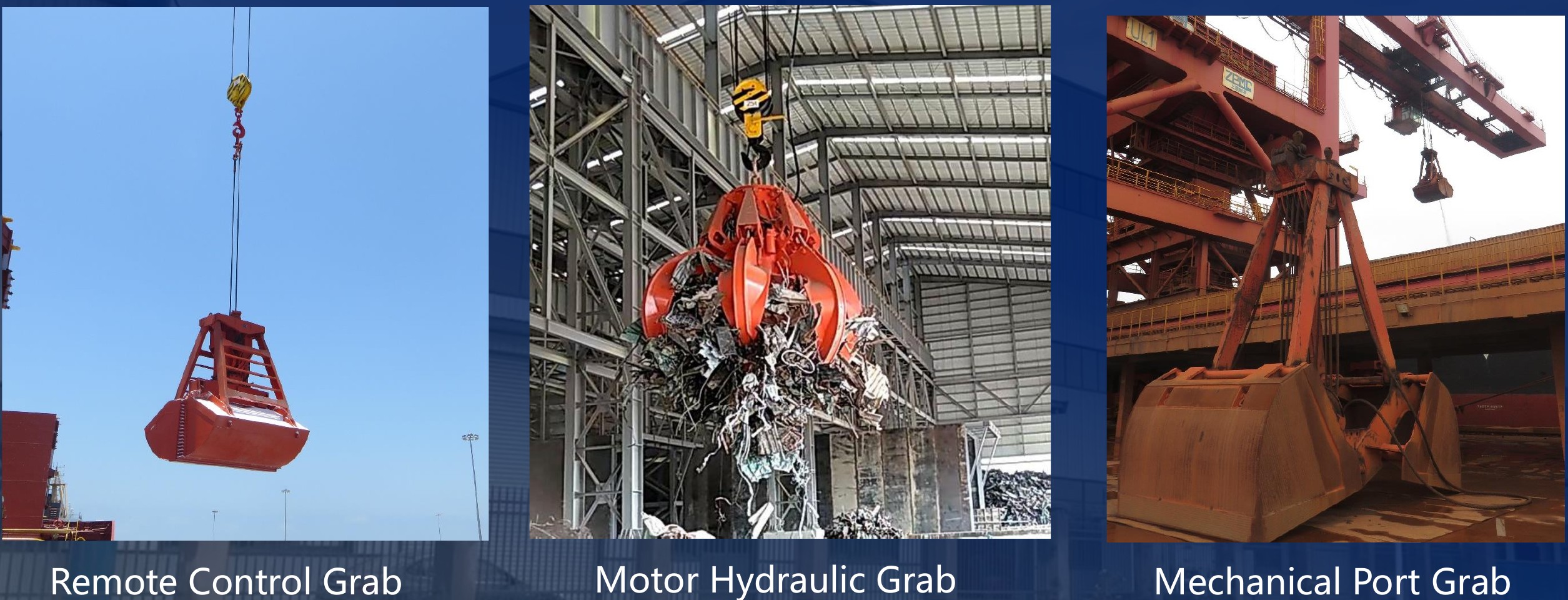 Janus remote control grab, motor hydraulic grab and mechanical port grab